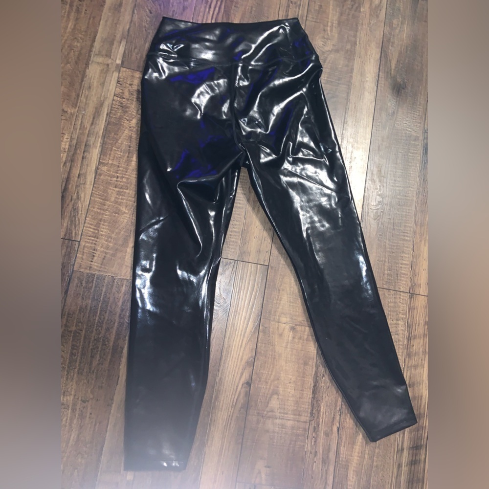Nwot carbon38 high rise latex legging small $98 athletic yoga spring casual goth - Picture 4 of 7